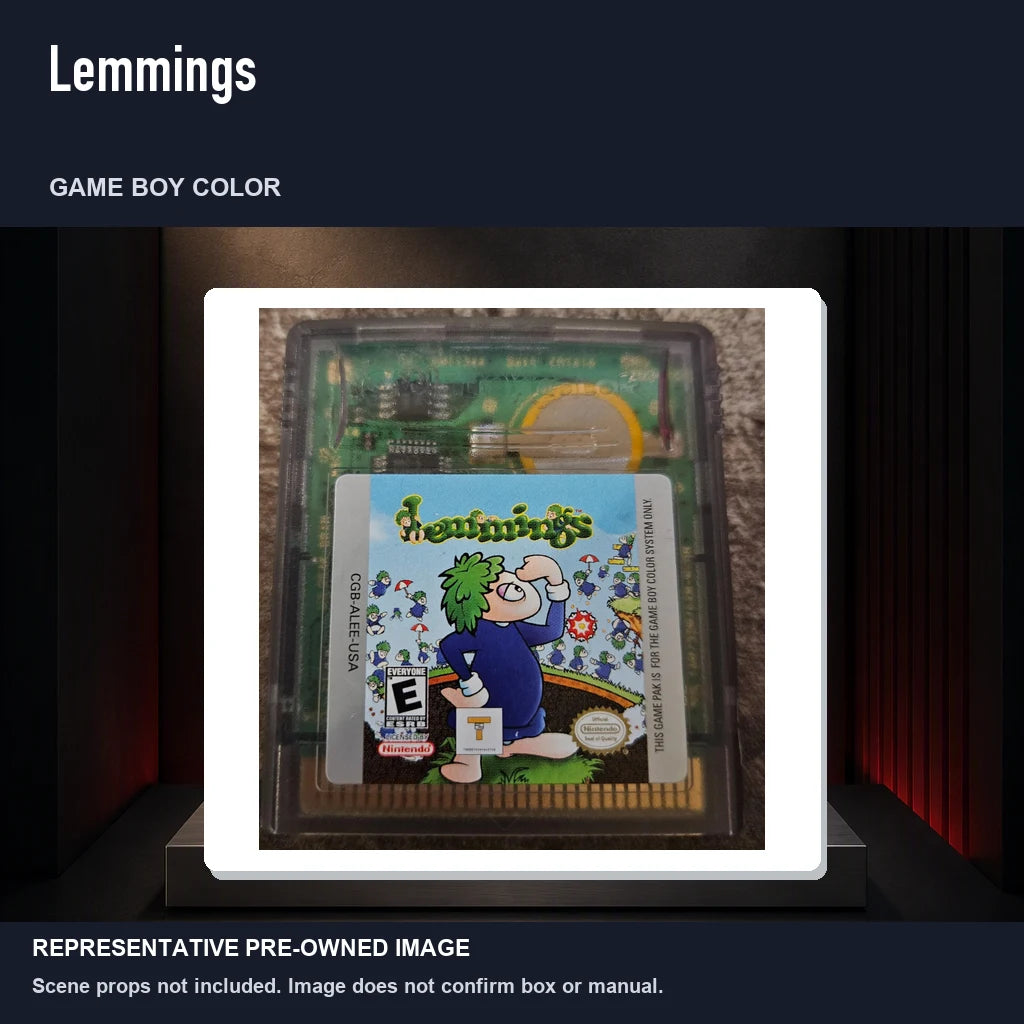 Representative pre-owned Lemmings (Game Boy Color), product image on a display panel.