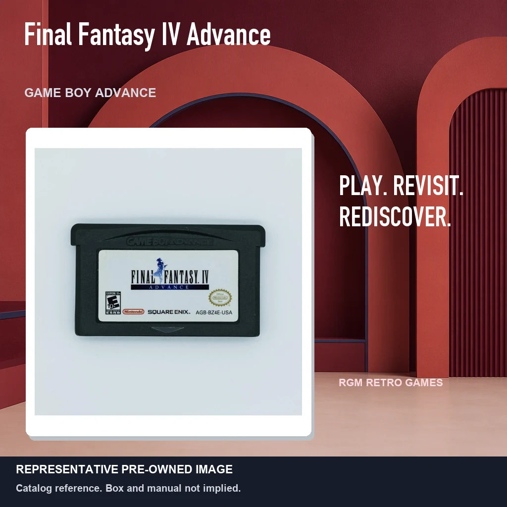 Representative pre-owned Final Fantasy IV Advance (Game Boy Advance), red retro product layout.