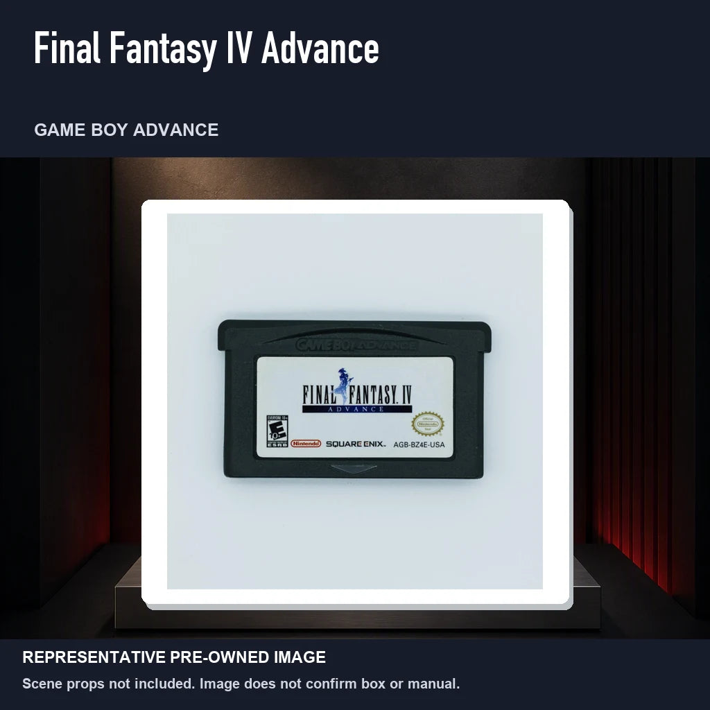 Representative pre-owned Final Fantasy IV Advance (Game Boy Advance), product image on a display panel.