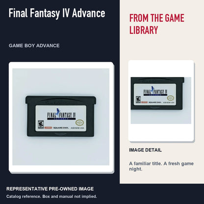 Representative pre-owned Final Fantasy IV Advance (Game Boy Advance), editorial image and detail.