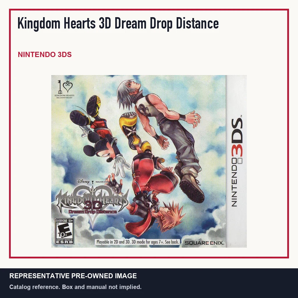 Representative pre-owned Kingdom Hearts 3D Dream Drop Distance (Nintendo 3DS), minimal product layout.