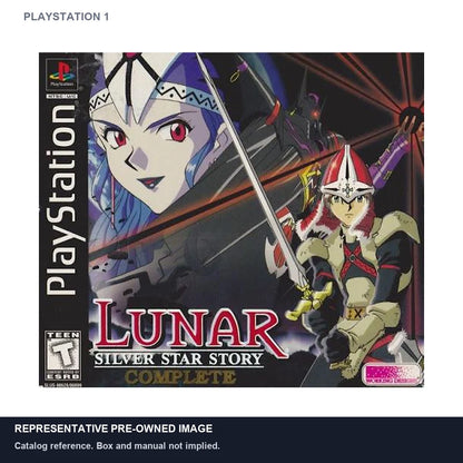 Representative pre-owned Lunar Silver Star Story Complete (PlayStation 1), white product reference.