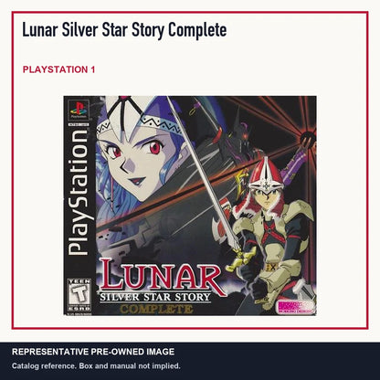Representative pre-owned Lunar Silver Star Story Complete (PlayStation 1), minimal product layout.