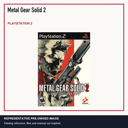 Representative pre-owned Metal Gear Solid 2 (PlayStation 2), minimal product layout.