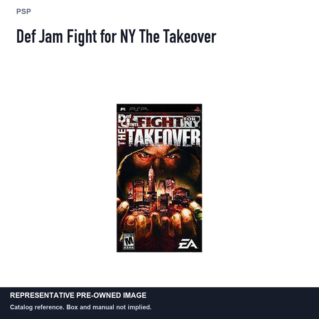 Representative pre-owned Def Jam Fight for NY The Takeover (PSP), white product reference.