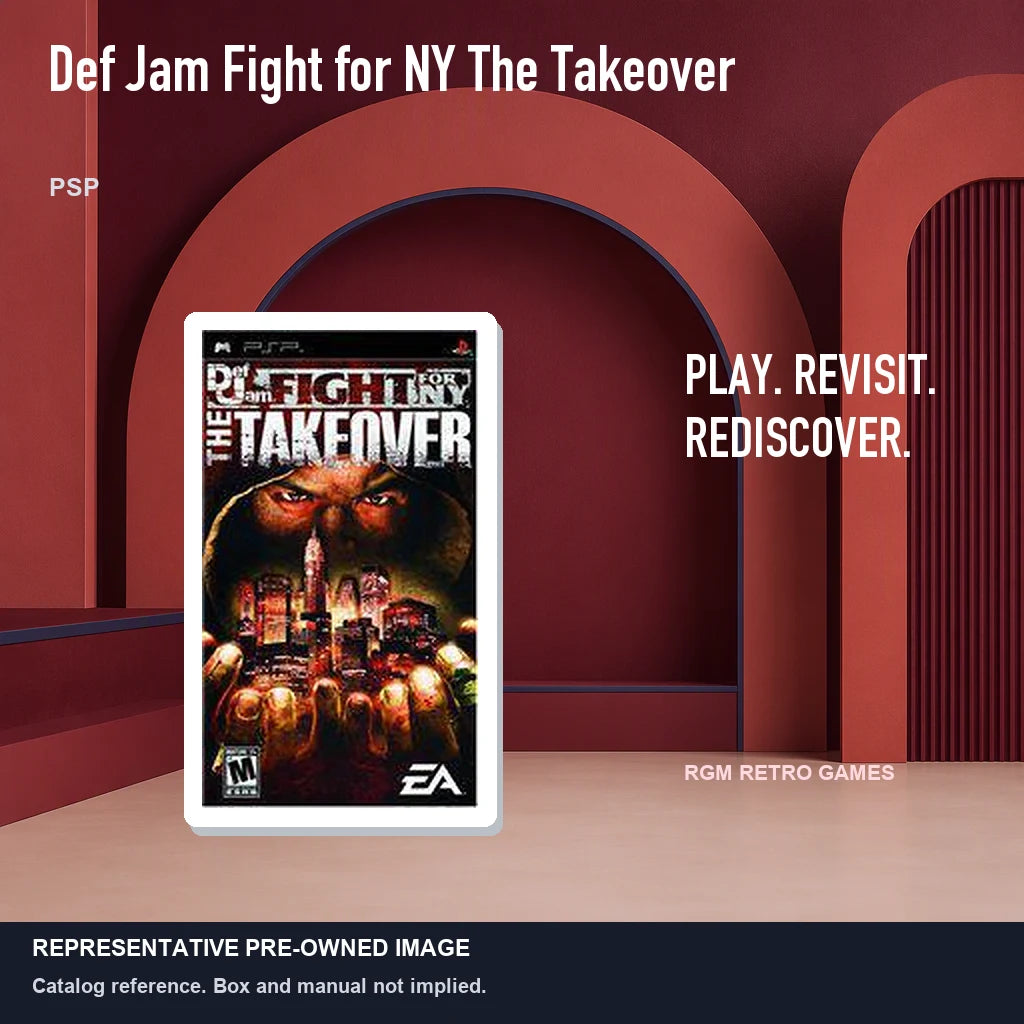 Representative pre-owned Def Jam Fight for NY The Takeover (PSP), red retro product layout.