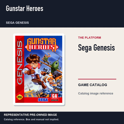 Representative pre-owned Gunstar Heroes (Sega Genesis), platform product layout.