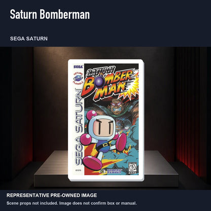 Representative pre-owned Saturn Bomberman (Sega Saturn), product image on a display panel.