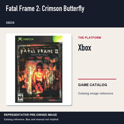 Representative pre-owned Fatal Frame 2: Crimson Butterfly (Xbox), platform product layout.