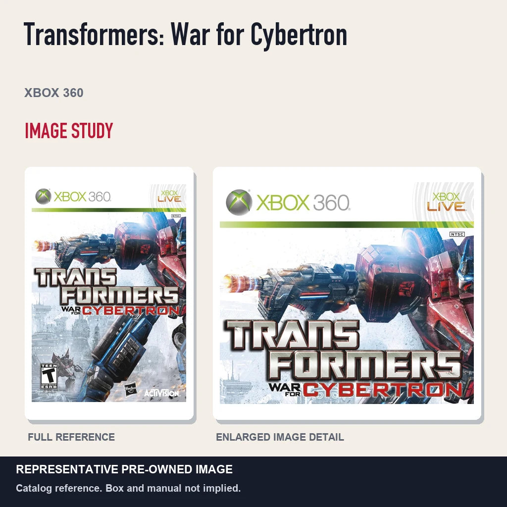 Representative pre-owned Transformers: War for Cybertron (Xbox 360), full image and detail.
