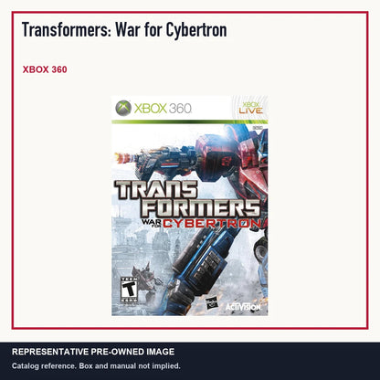 Representative pre-owned Transformers: War for Cybertron (Xbox 360), minimal product layout.