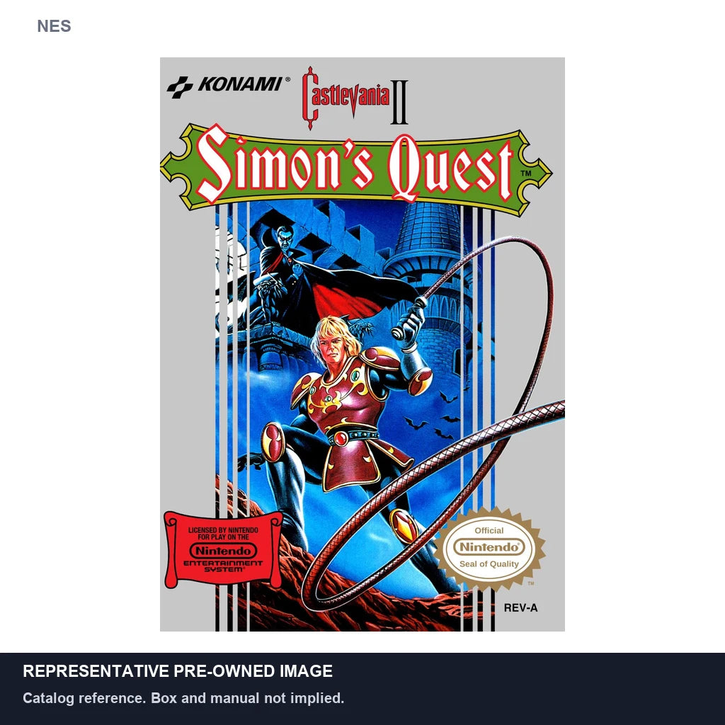 Representative pre-owned Castlevania II Simon's Quest (NES), white product reference.