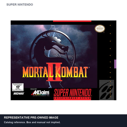 Representative pre-owned Mortal Kombat II (Super Nintendo), white product reference.