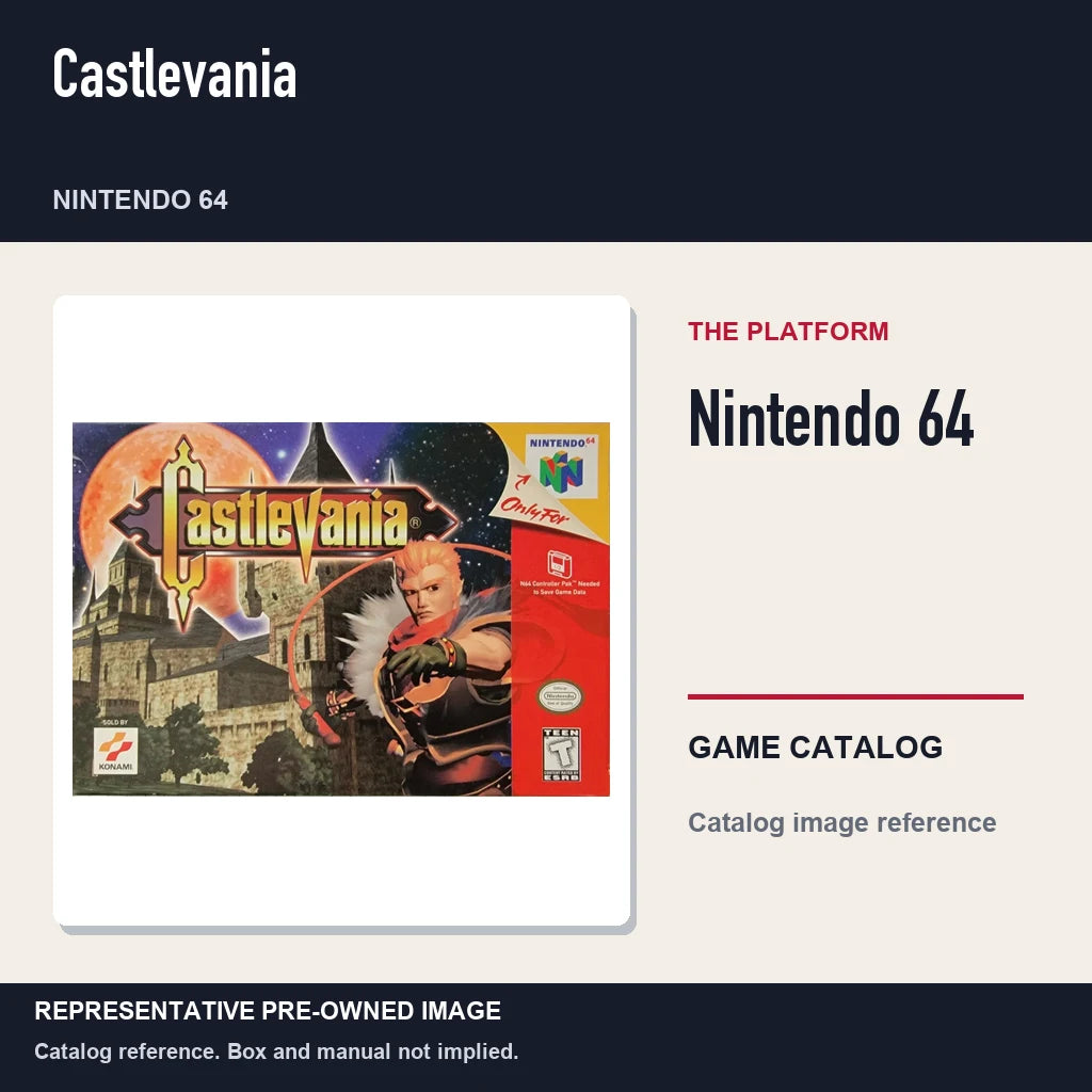 Representative pre-owned Castlevania (Nintendo 64), platform product layout.