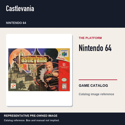 Representative pre-owned Castlevania (Nintendo 64), platform product layout.