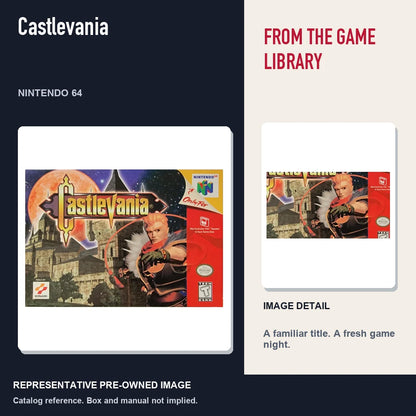 Representative pre-owned Castlevania (Nintendo 64), editorial image and detail.