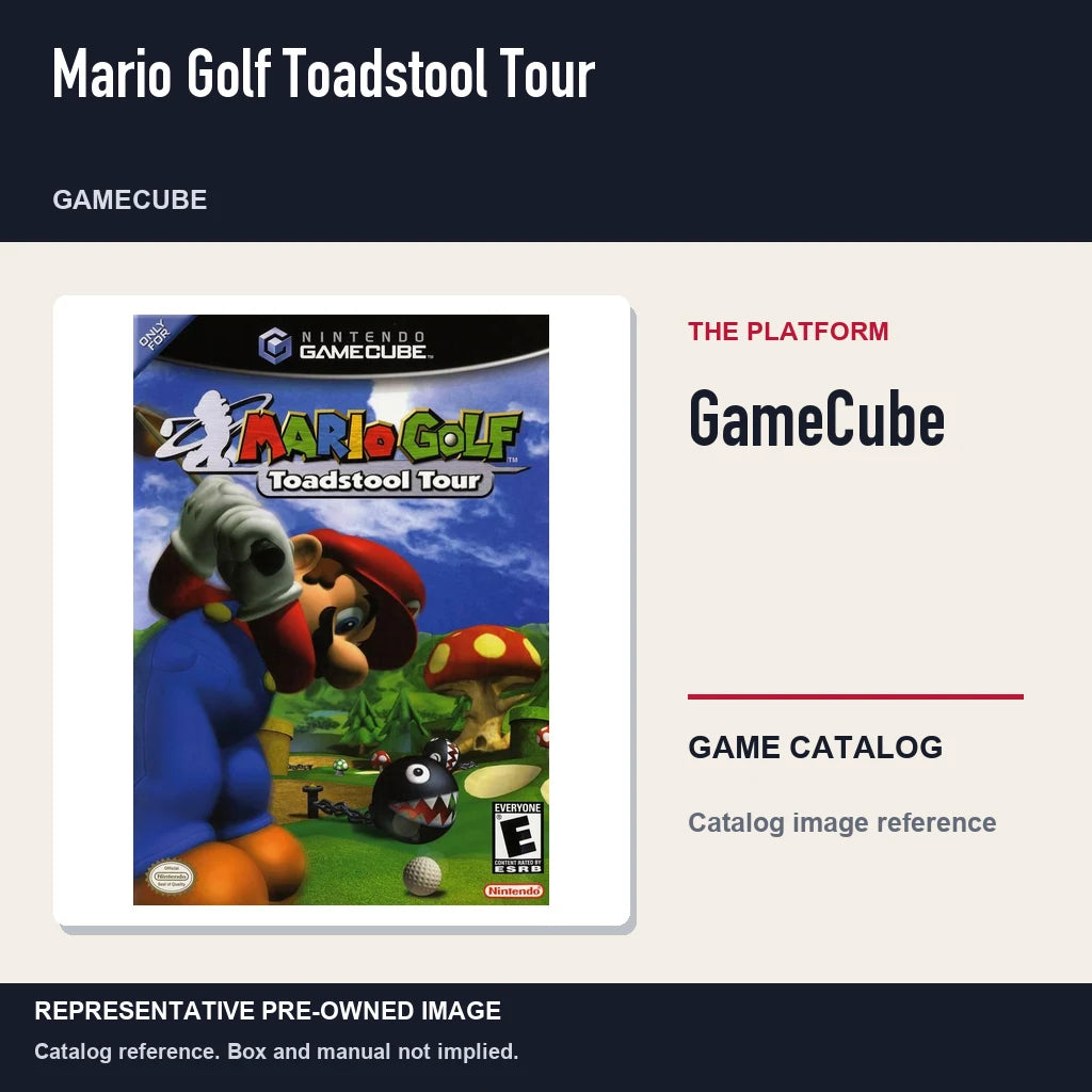 Representative pre-owned Mario Golf Toadstool Tour (GameCube), platform product layout.