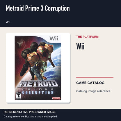 Representative pre-owned Metroid Prime 3 Corruption (Wii), platform product layout.