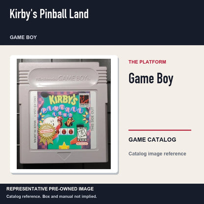 Representative pre-owned Kirby's Pinball Land (Game Boy), platform product layout.