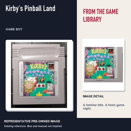 Representative pre-owned Kirby's Pinball Land (Game Boy), editorial image and detail.