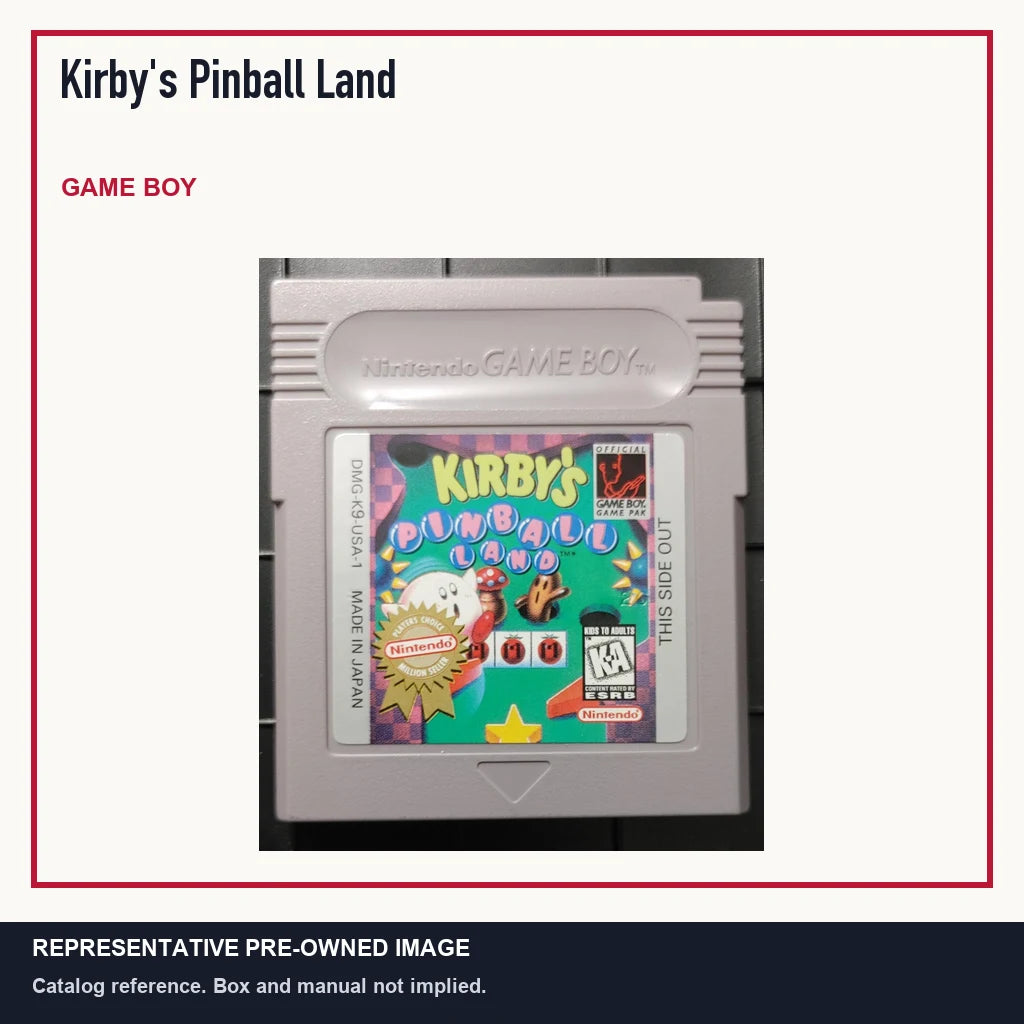 Representative pre-owned Kirby's Pinball Land (Game Boy), minimal product layout.