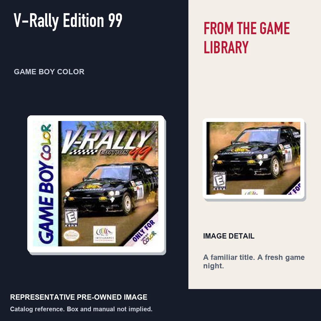 Representative pre-owned V-Rally Edition 99 (Game Boy Color), editorial image and detail.