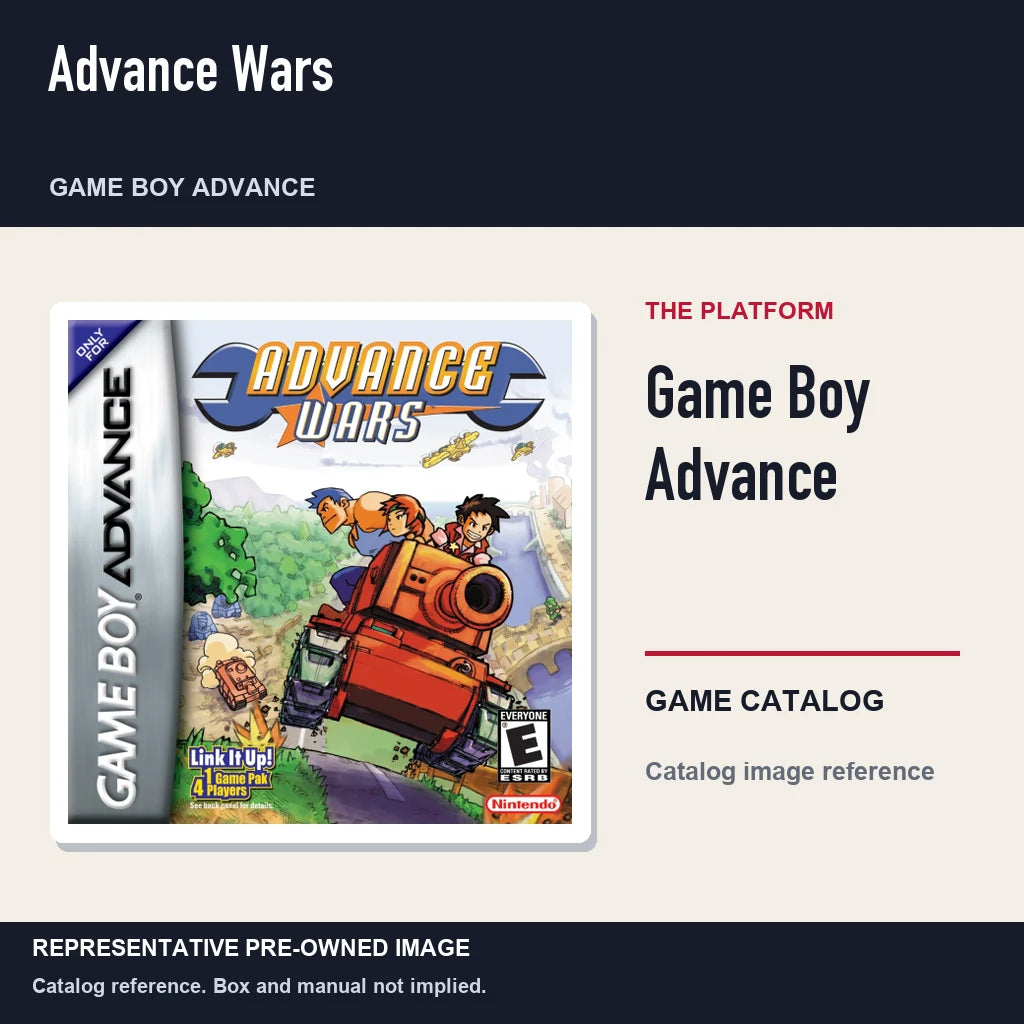 Representative pre-owned Advance Wars (Game Boy Advance), platform product layout.