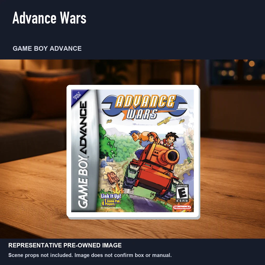 Representative pre-owned Advance Wars (Game Boy Advance), product image in a styled room scene.