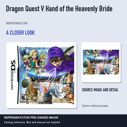 Representative pre-owned Dragon Quest V Hand of the Heavenly Bride (Nintendo DS), full image with detail inset.