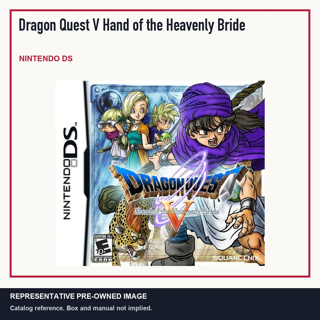 Representative pre-owned Dragon Quest V Hand of the Heavenly Bride (Nintendo DS), minimal product layout.