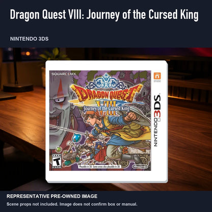 Representative pre-owned Dragon Quest VIII: Journey of the Cursed King (Nintendo 3DS), product image in a styled desk scene.