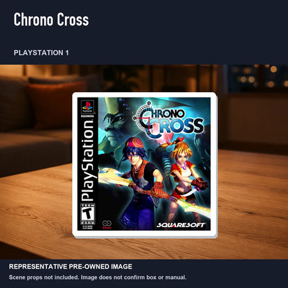 Representative pre-owned Chrono Cross (PlayStation 1), product image in a styled room scene.