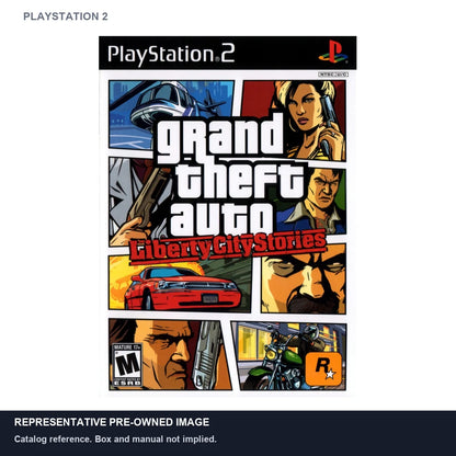 Representative pre-owned Grand Theft Auto Liberty City Stories (PlayStation 2), white product reference.