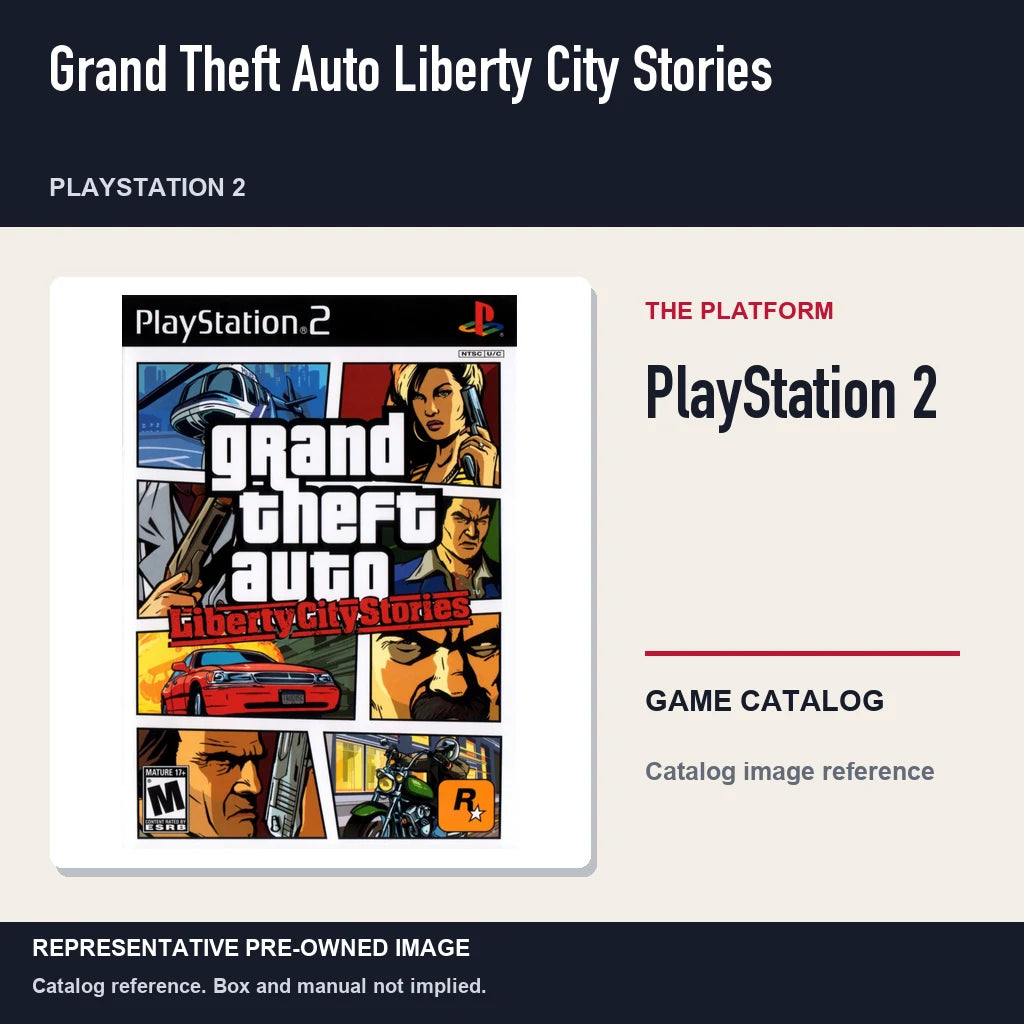 Representative pre-owned Grand Theft Auto Liberty City Stories (PlayStation 2), platform product layout.