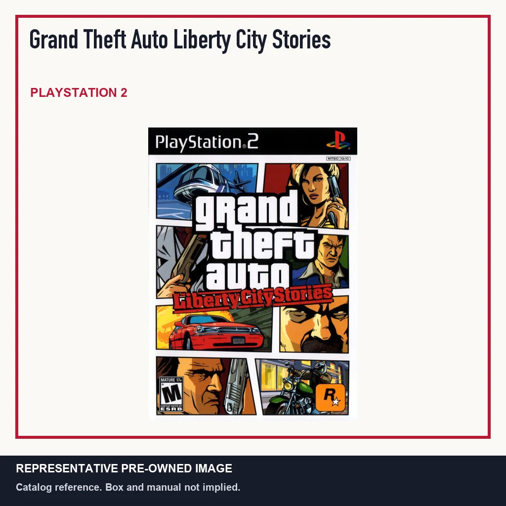 Representative pre-owned Grand Theft Auto Liberty City Stories (PlayStation 2), minimal product layout.