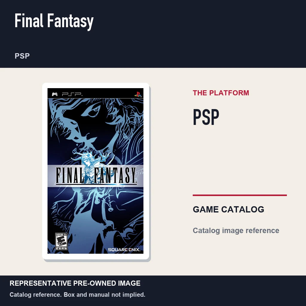 Representative pre-owned Final Fantasy (PSP), platform product layout.