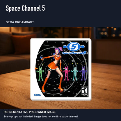 Representative pre-owned Space Channel 5 (Sega Dreamcast), product image in a styled room scene.