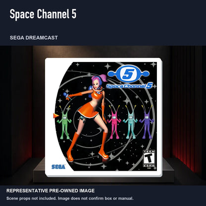 Representative pre-owned Space Channel 5 (Sega Dreamcast), product image on a display panel.