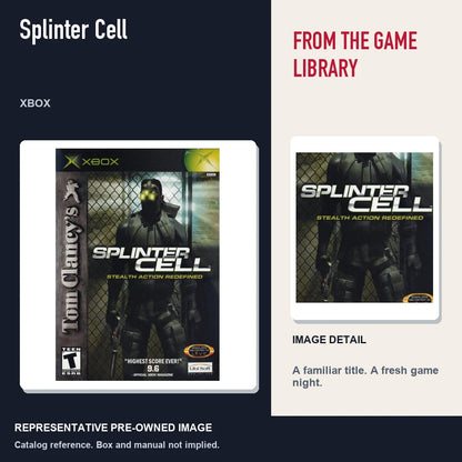 Representative pre-owned Splinter Cell (Xbox), editorial image and detail.