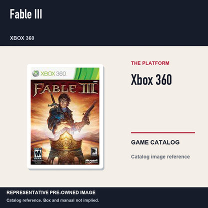 Representative pre-owned Fable III (Xbox 360), platform product layout.