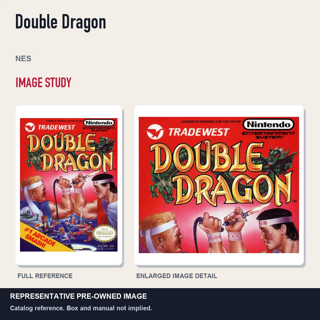 Representative pre-owned Double Dragon (NES), full image and detail.