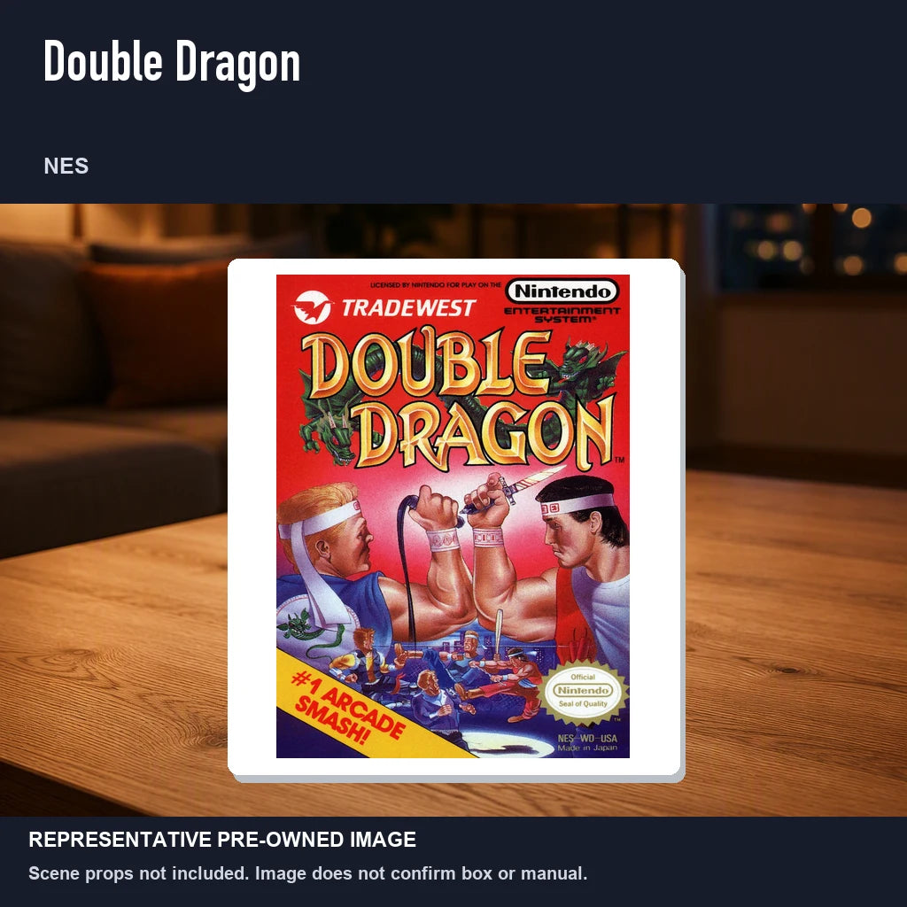 Representative pre-owned Double Dragon (NES), product image in a styled room scene.