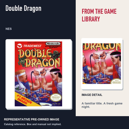 Representative pre-owned Double Dragon (NES), editorial image and detail.