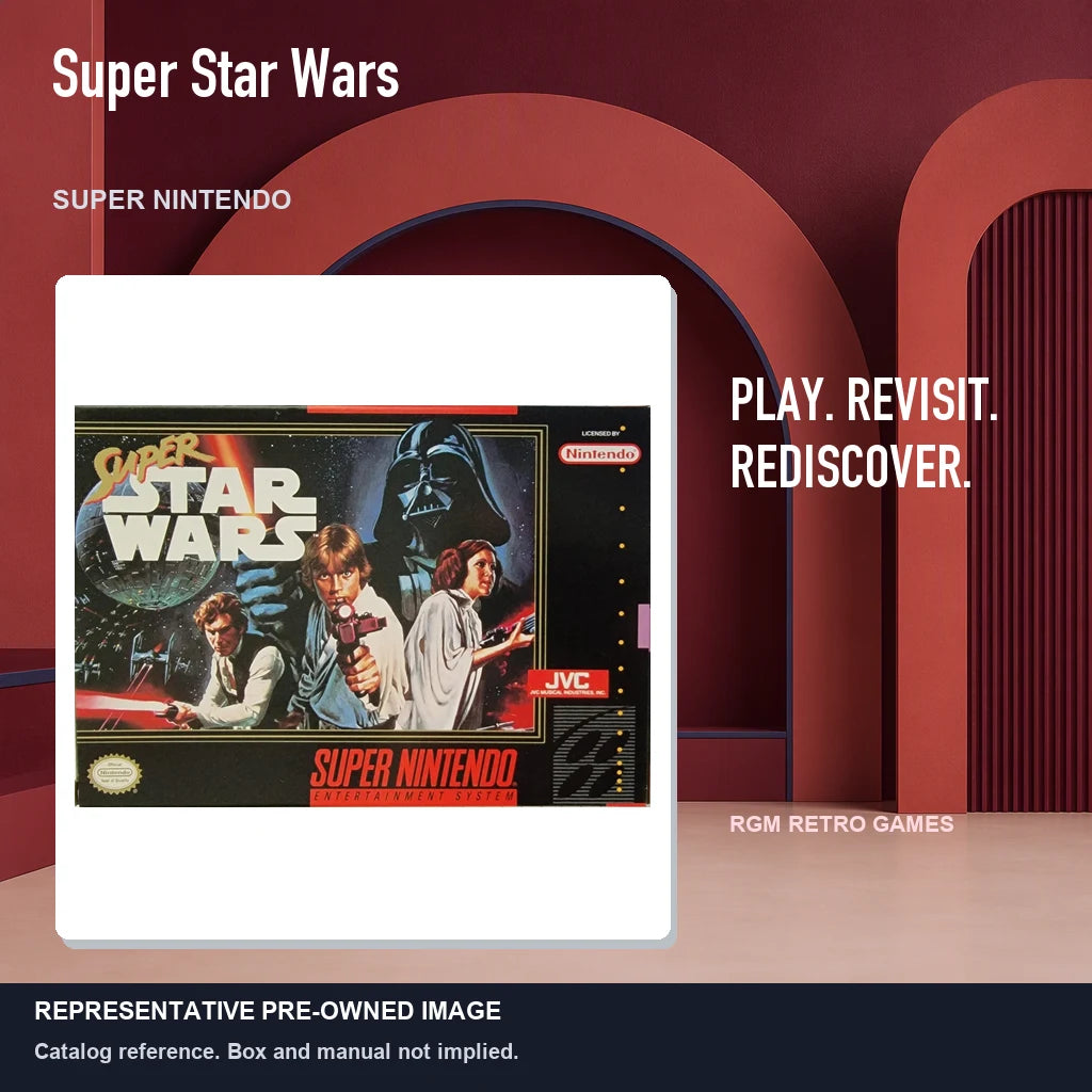 Representative pre-owned Super Star Wars (Super Nintendo), red retro product layout.