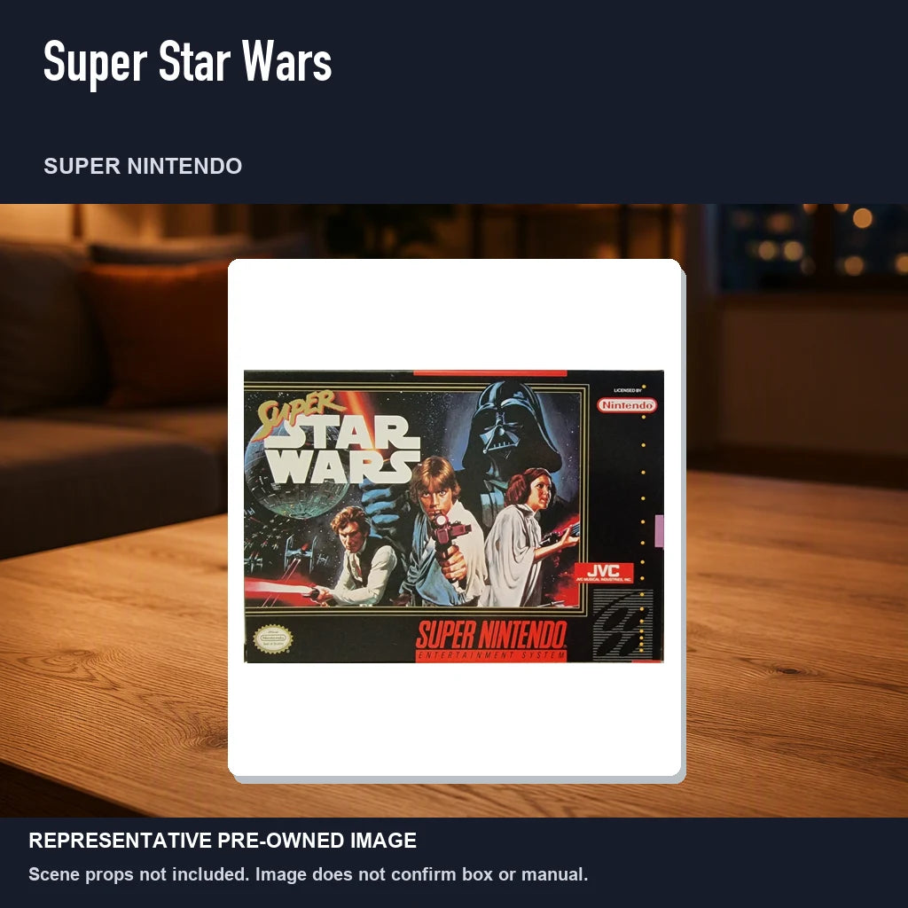 Representative pre-owned Super Star Wars (Super Nintendo), product image in a styled room scene.