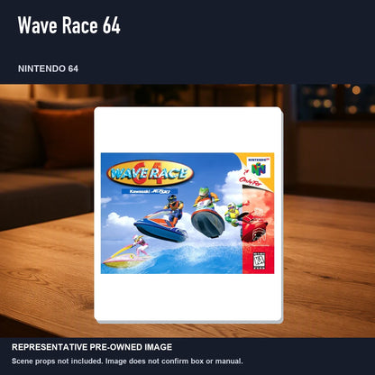 Representative pre-owned Wave Race 64 (Nintendo 64), product image in a styled room scene.