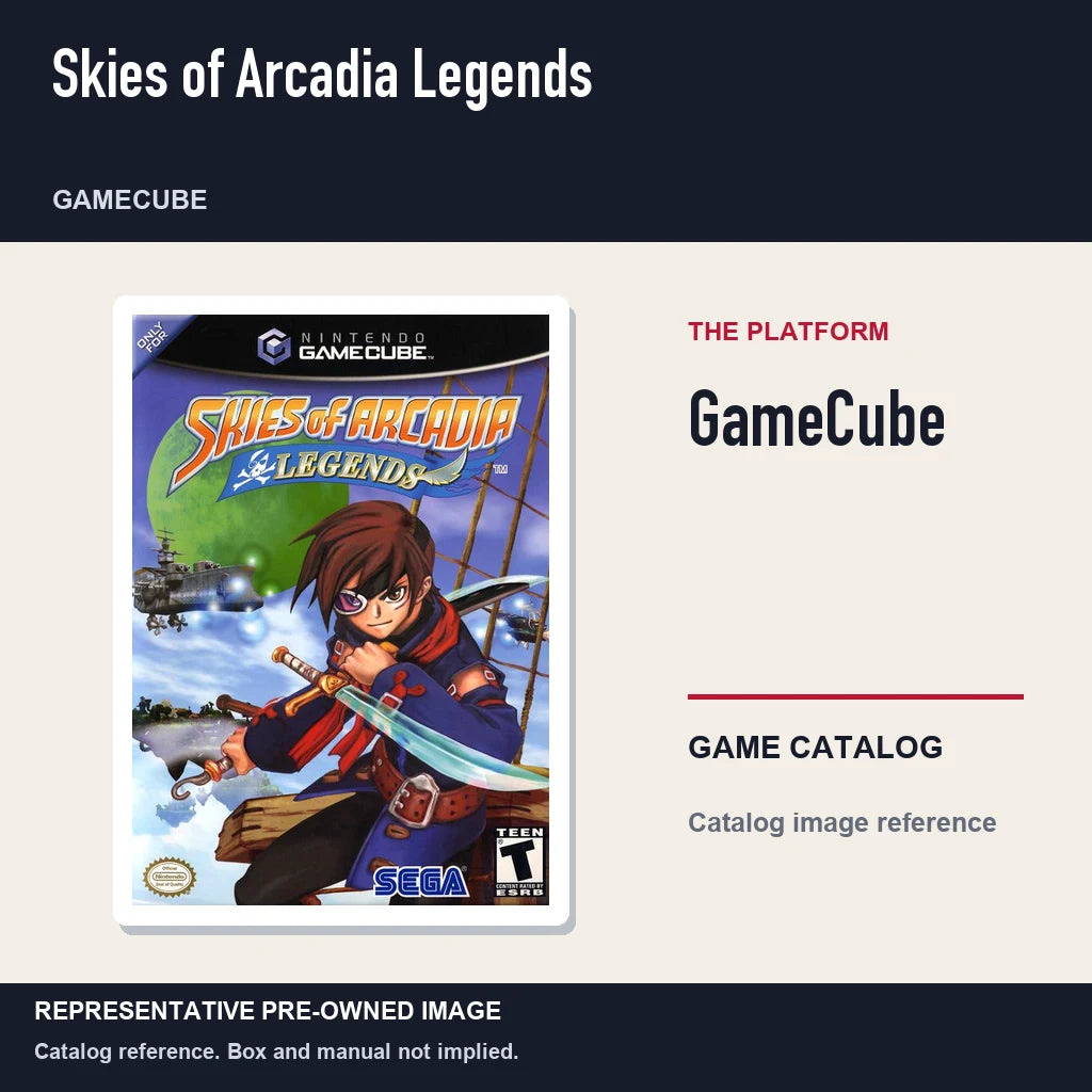 Representative pre-owned Skies of Arcadia Legends (GameCube), platform product layout.