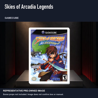 Representative pre-owned Skies of Arcadia Legends (GameCube), product image on a display panel.