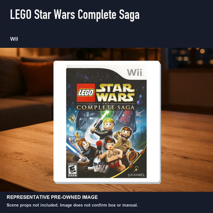 Representative pre-owned LEGO Star Wars Complete Saga (Wii), product image in a styled room scene.