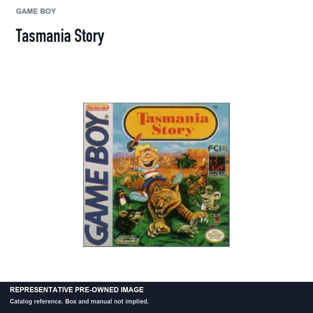 Representative pre-owned Tasmania Story (Game Boy), white product reference.